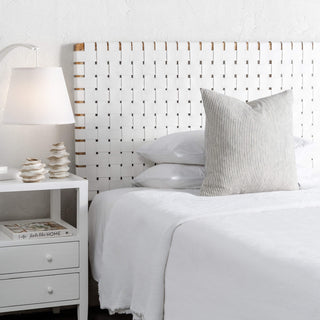MALAND WOVEN LEATHER BEDHEAD  |  WHITE LEATHER HIDE