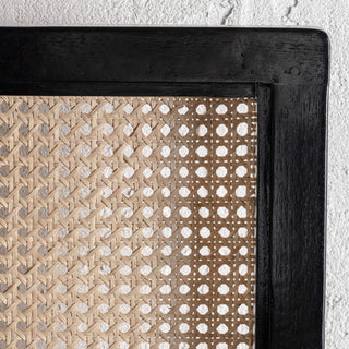 MALAND RATTAN BEDHEAD  | BLACK FRAME + NATURAL RATTAN | BACK VIEW