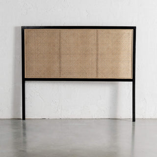 MALAND RATTAN BEDHEAD  | BLACK FRAME + NATURAL RATTAN STANDING