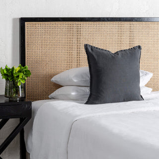 MALAND RATTAN BEDHEAD  | BLACK FRAME + NATURAL RATTAN