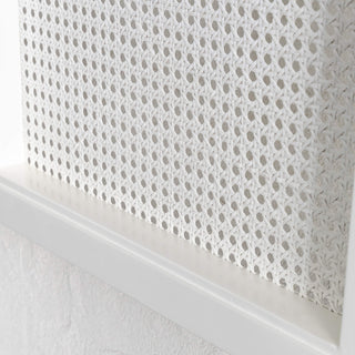 MALAND RATTAN BEDHEAD  |  WHITE FRAME + WHITE RATTAN | BACK CLOSE UP