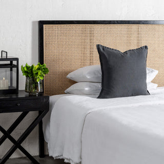MALAND RATTAN BEDHEAD  | BLACK FRAME + NATURAL RATTAN