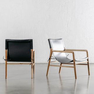 MALAND SLING LEATHER ARMCHAIR  |  BLACK LEATHER