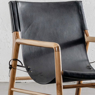 MALAND SLING LEATHER ARMCHAIR  |  BLACK LEATHER