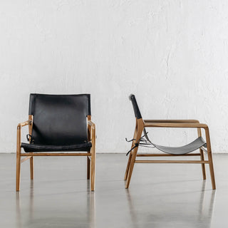 MALAND SLING LEATHER ARMCHAIR  |  BLACK LEATHER