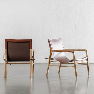 MALAND SLING LEATHER ARMCHAIR  |  TAN LEATHER