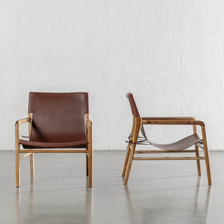 MALAND SLING LEATHER ARMCHAIR  |  TAN LEATHER
