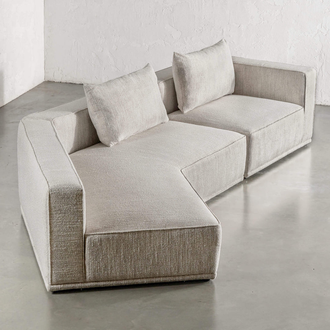 MALONNO MODULAR CHAISE LOUNGE SOFA  |  COCONUT HUSK HAZE