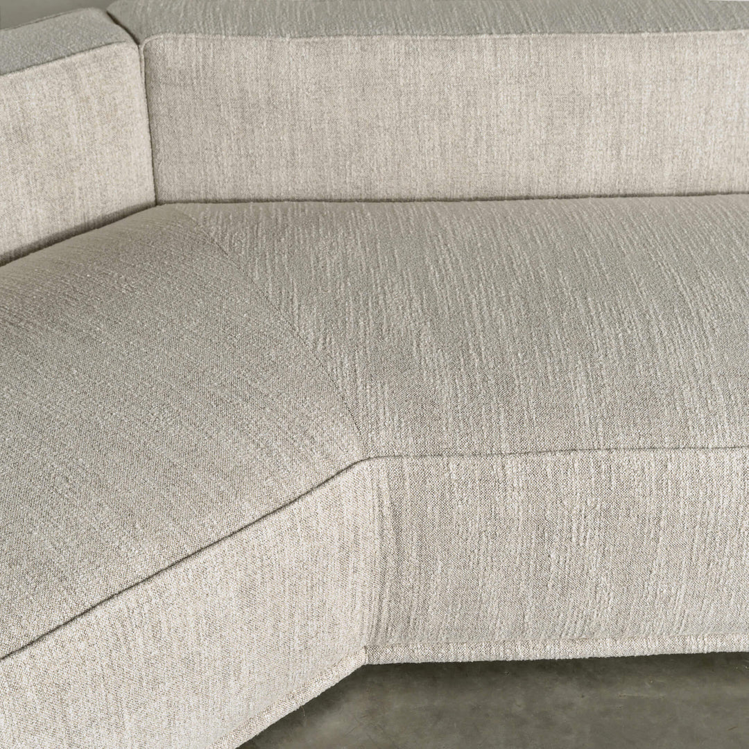 MALONNO MODULAR CHAISE LOUNGE SOFA  |  COCONUT HUSK HAZE