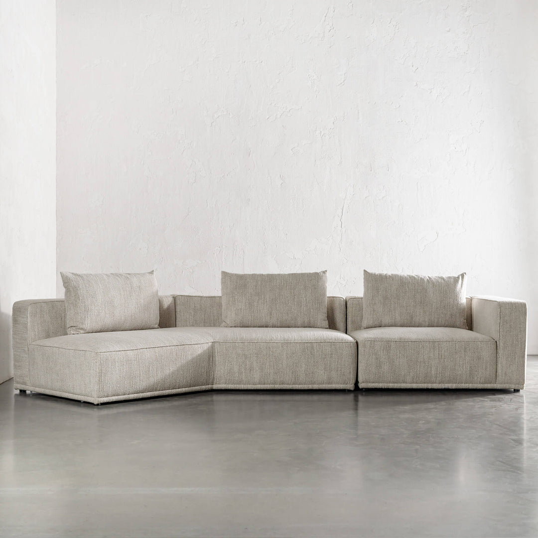 MALONNO MODULAR CHAISE LOUNGE SOFA  |  COCONUT HUSK HAZE