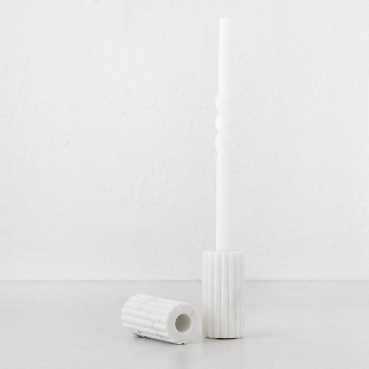 MARA CANDLE HOLDER |  WHITE MARBLE