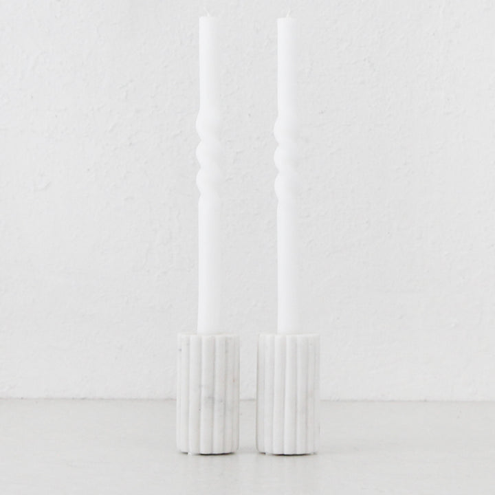 MARA CANDLE HOLDER  |  LARGE BUNDLE X 2  |  WHITE MARBLE