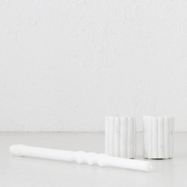 MARA CANDLE HOLDER  |  SMALL BUNDLE X 2  |  WHITE MARBLE