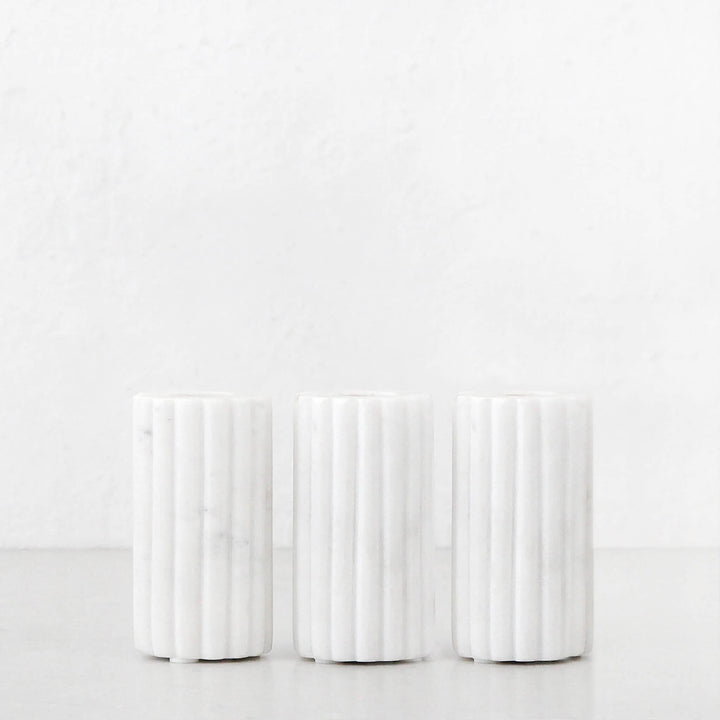 MARA CANDLE HOLDER | LARGE BUNDLE X 3 | WHITE MARBLE