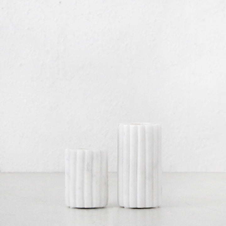 MARA CANDLE HOLDER |  WHITE MARBLE