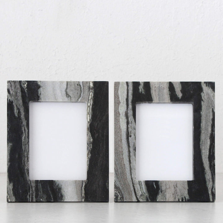 MARAIS MARBLE PHOTO FRAME BUNDLE X2  |  5X7  |  BLACK MARBLE
