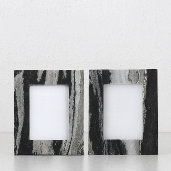 MARAIS MARBLE PHOTO FRAME BUNDLE X2  |  4X6  |  BLACK MARBLE