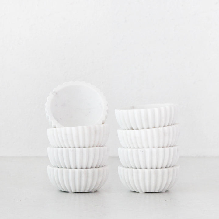 MARA PINCH BOWL BUNDLE X8 | WHITE MARBLE