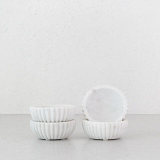 MARA PINCH BOWL BUNDLE X4 | WHITE MARBLE