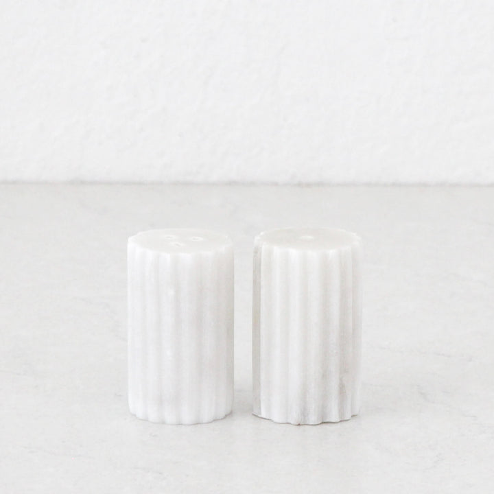 MARA SALT AND PEPPER SHAKER | WHITE MARBLE 