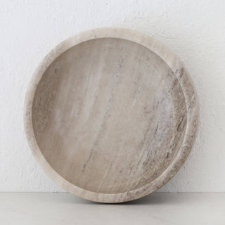 MARA MARBLE CURVED SALAD BOWL  |  BEIGE MARBLE