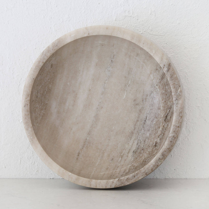 MARA MARBLE CURVED SALAD BOWL  |  BEIGE MARBLE