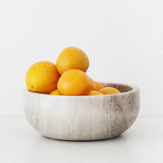 MARA MARBLE CURVED SALAD BOWL  |  BEIGE MARBLE