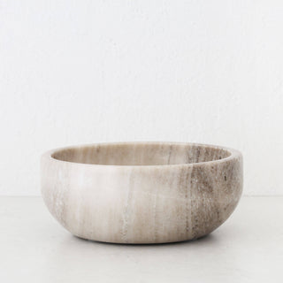 MARA MARBLE CURVED SALAD BOWL  |  BEIGE MARBLE