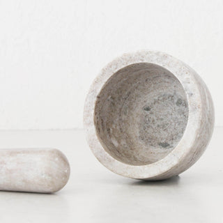 MARA MARBLE MORTAR + PESTLE  |  BEIGE  MARBLE