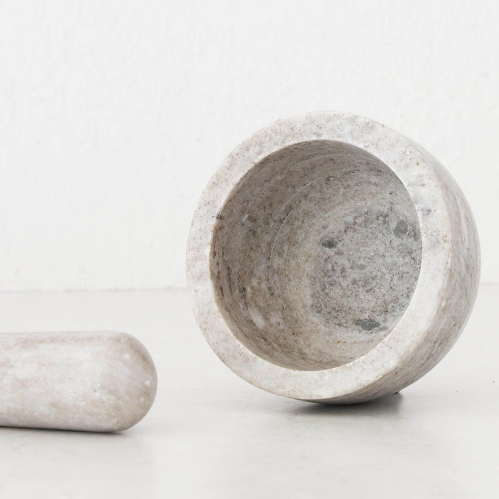 MARA MARBLE MORTAR + PESTLE  |  BEIGE  MARBLE