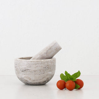 MARA MARBLE MORTAR + PESTLE  |  BEIGE  MARBLE