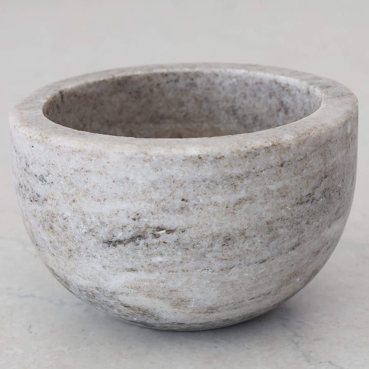 MARA MARBLE MORTAR + PESTLE  |  BEIGE  MARBLE
