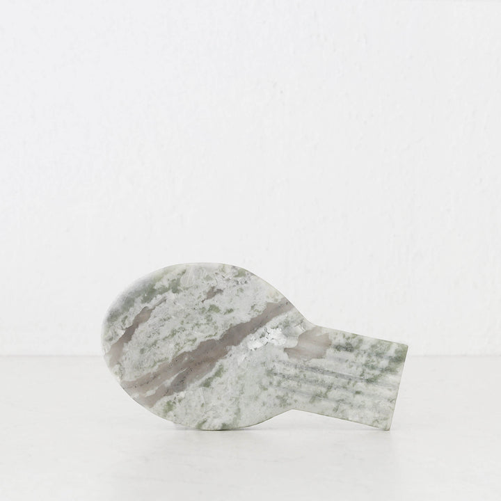 MARA RIBBED MARBLE SPOON REST  |  GREEN MARBLE