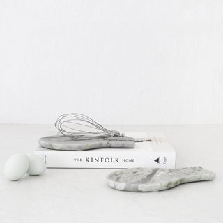 MARA RIBBED MARBLE SPOON REST  |  GREEN MARBLE