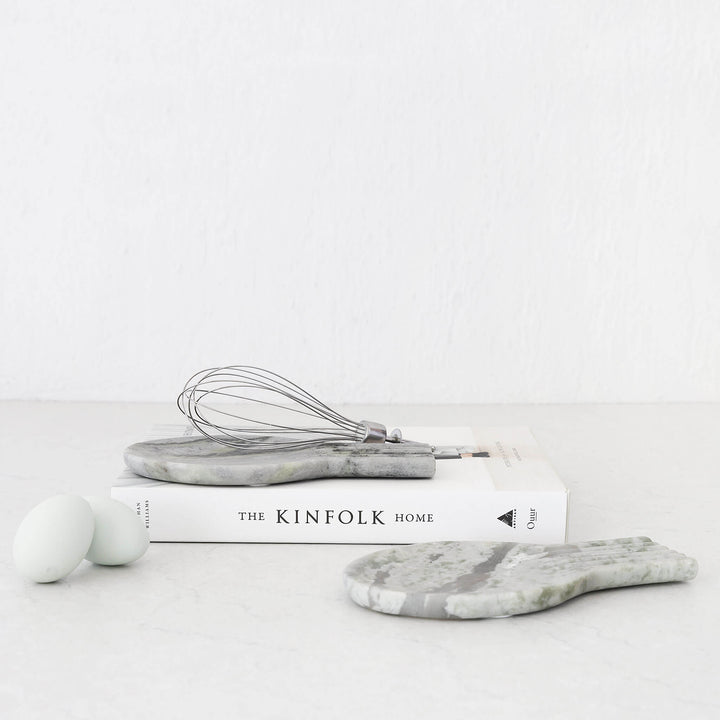 MARA RIBBED MARBLE SPOON REST  |  GREEN MARBLE