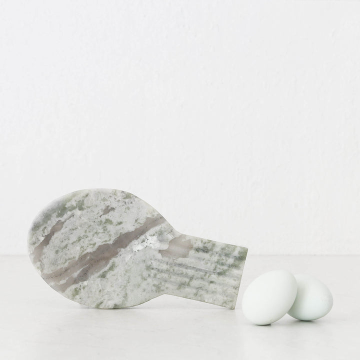 MARA RIBBED MARBLE SPOON REST  |  GREEN MARBLE
