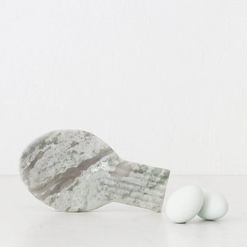 MARA RIBBED MARBLE SPOON REST  |  GREEN MARBLE
