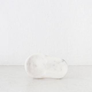 MARA ROUNDED MARBLE SPOON REST  |  WHITE MARBLE