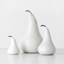 MARBLE PEAR | WHITE MARBLE | SET OF 3 | BEAUTIFUL HOMEWARES + DECORATION