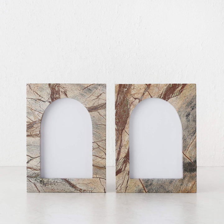 MARCO MARBLE PHOTO FRAME BUNDLE X2 | 4X6 | CHESTNUT MARBLE