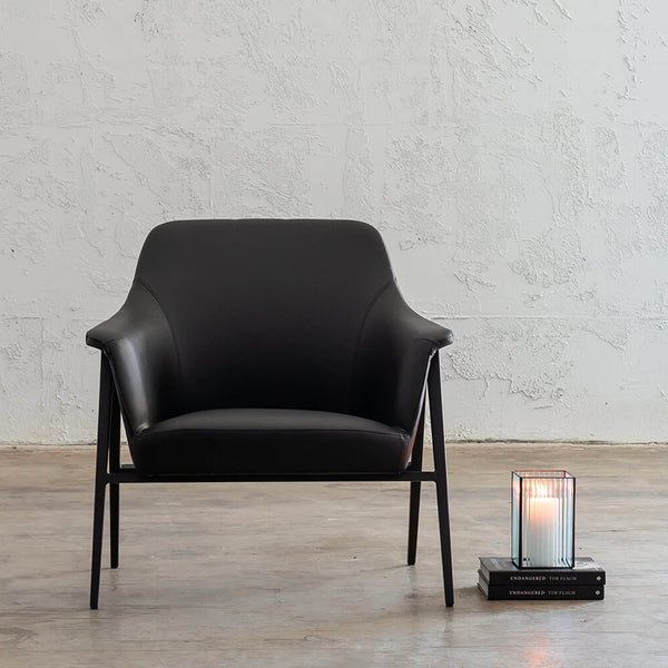 MARCUS ARMCHAIR   |  NOIR BLACK VEGAN LEATHER