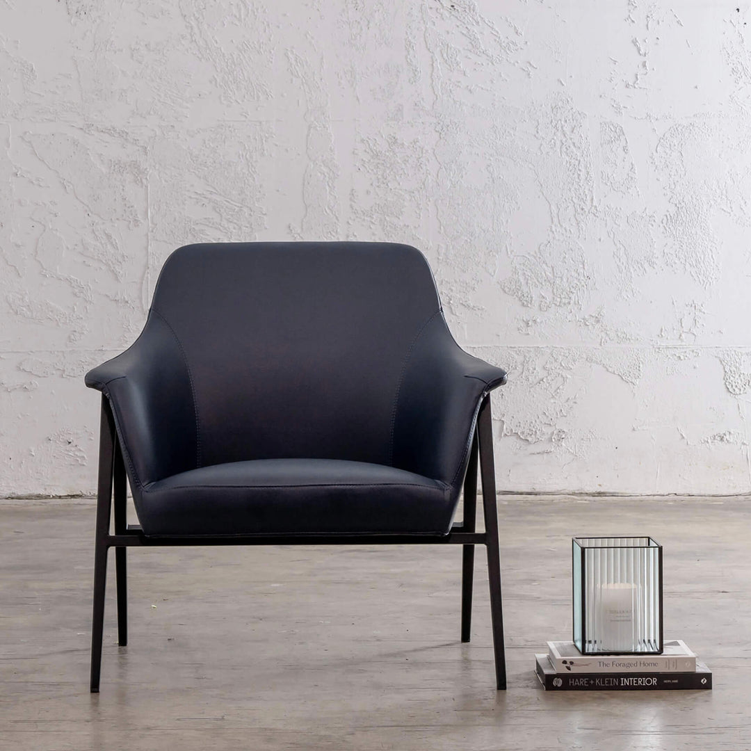 MARCUS ARMCHAIR | LIQUORICE BLUE VEGAN LEATHER