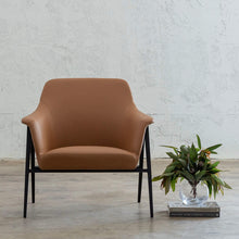 MARCUS ARMCHAIR | SADDLE TAN VEGAN LEATHER