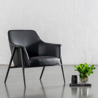 MARCUS ARMCHAIR   |  NOIR BLACK VEGAN LEATHER