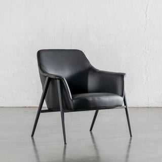 MARCUS ARMCHAIR   |  NOIR BLACK VEGAN LEATHER