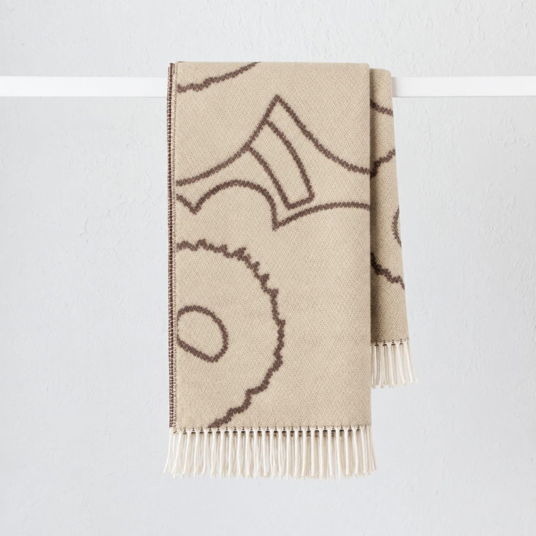 MARIMEKKO  |  PIIRTO UNIKKO RWS BLANKET 130X170CM  |  OFF WHITE + COCOA