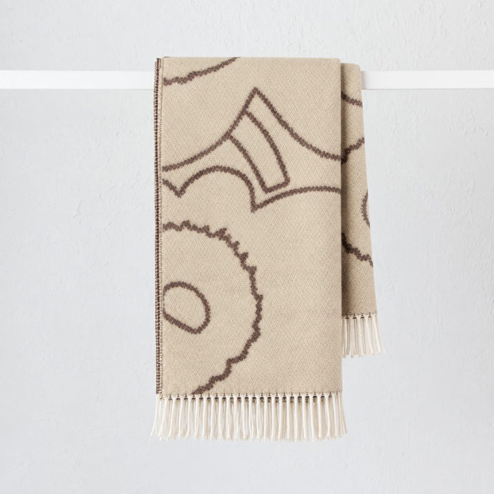 MARIMEKKO  |  PIIRTO UNIKKO RWS BLANKET 130X170CM  |  OFF WHITE + COCOA