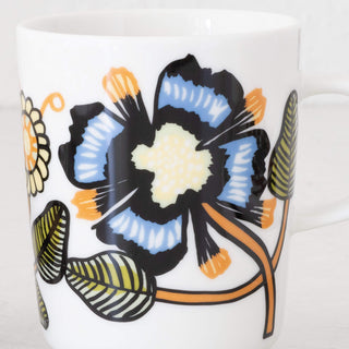 MARIMEKKO  |  TIARA OIVA MUG 2.5DL |  WHITE + WARM ORANGE + GREEN | CLOSE UP