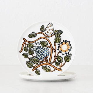 MARIMEKKO  |  TIARA OIVA PLATE 20CM BUNDLE X2 |  WHITE + WARM ORANGE + GREEN