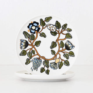 MARIMEKKO  |  TIARA OIVA PLATE 25CM BUNDLE X2 |  WHITE + WARM ORANGE + GREEN